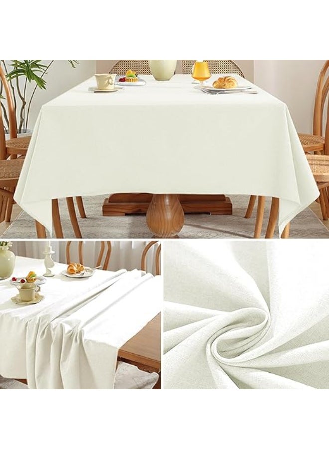 Arabest Waterproof Tablecloth,Stain-Resistant Linen Tablecloth,Rectangular Table Cover for Home, Restaurant, Kitchen, Hotel, Cafe (Off-white, 140 * 260CM) (Off-white) - Image 5